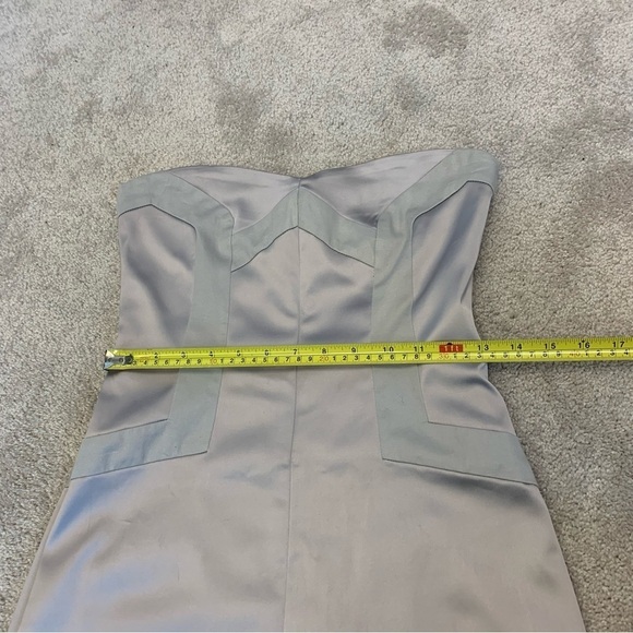 REISS Satin Grey Strapless mini Dress Size 10 formal - Picture 9 of 13